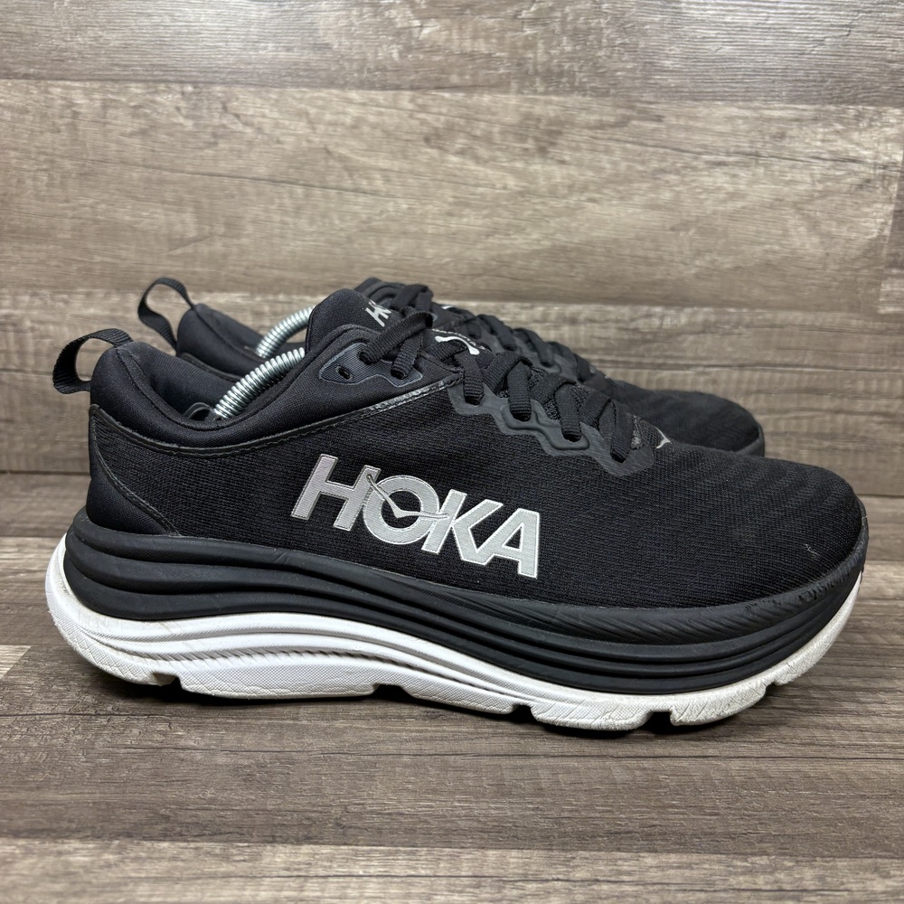 Hoka Gaviota 5 Black Womens US Size 8 Wide EUR 40 1134270 BWHT Running Shoes